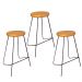 Kit 3 Banqueta Banco Aço Média Cozinha Bar Balcão 61cm Pinus