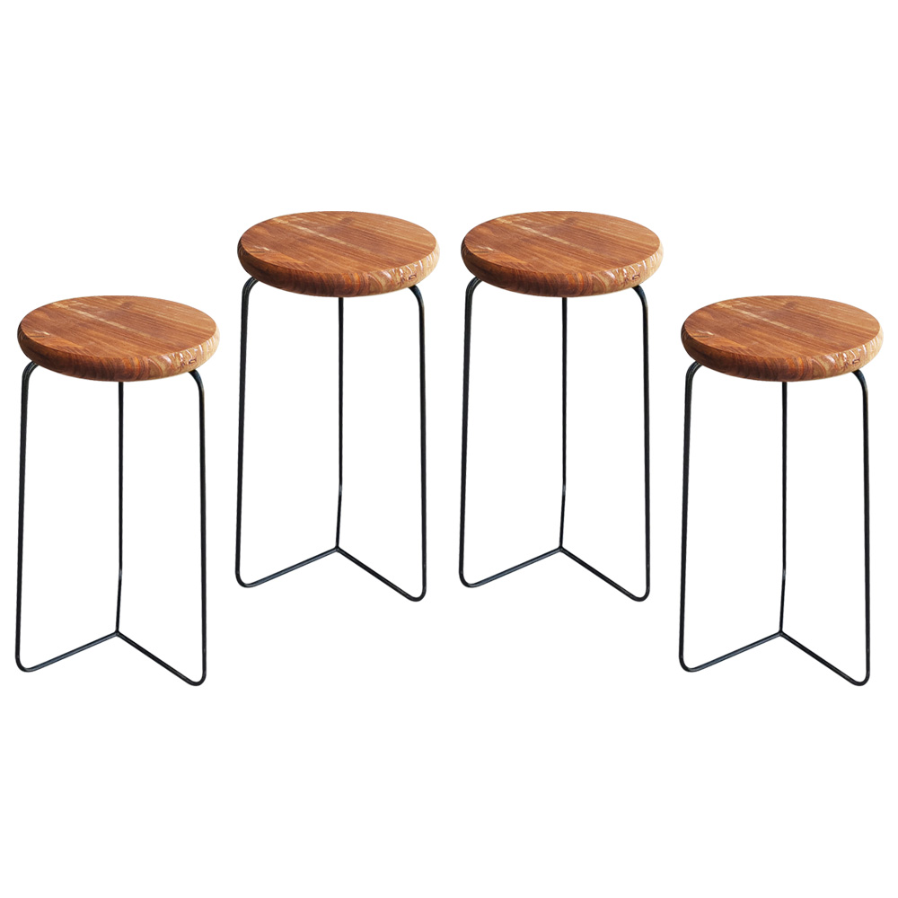 Kit 4 Banqueta Banco Aço Média Cozinha Bar Balcão 60cm Altura