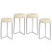 Kit 4 Banqueta Banco Aço Média Cozinha Bar Balcão 60cm Bege