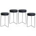 Kit 4 Banqueta Banco Aço Média Cozinha Bar Balcão 60cm Preta