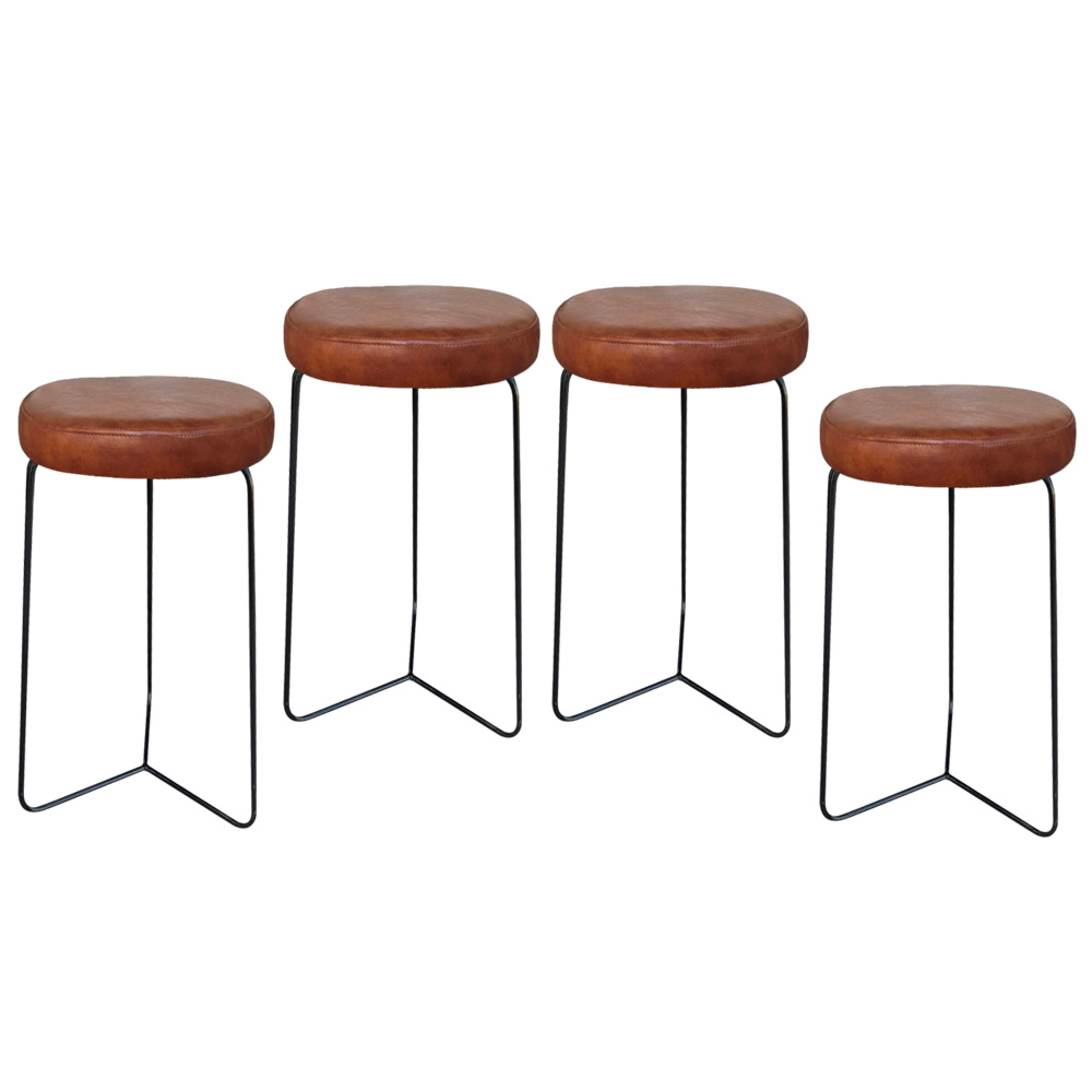 Kit 4 Banqueta Banco Aço Média Cozinha Bar Balcão 62cm Altura