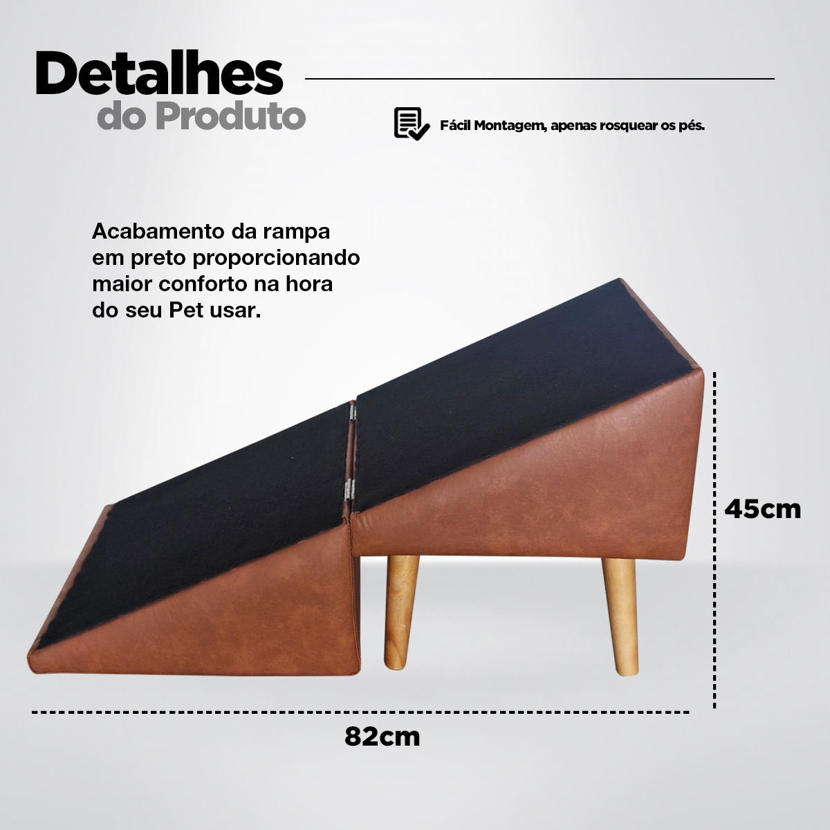 Rampa Escada Pet Móvel Puff Cachorro Gato Antiderrapante