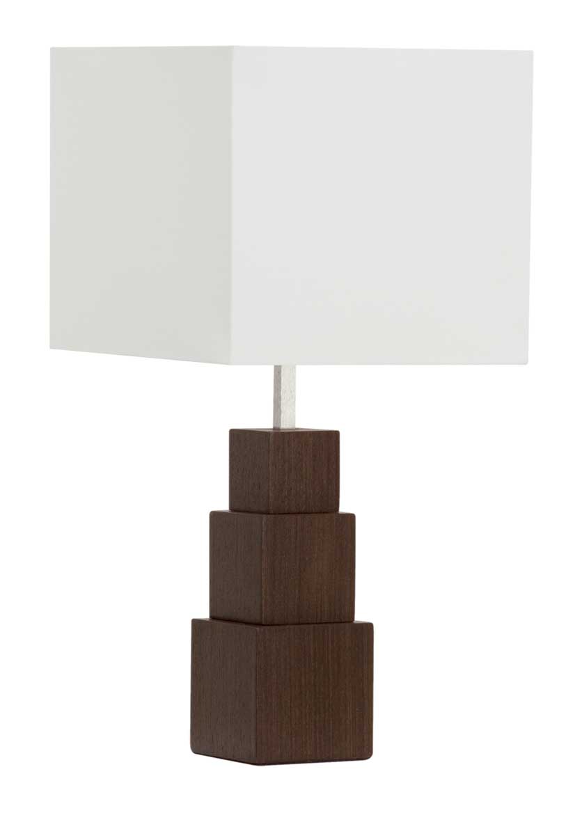 Abajur de Mesa 24 Wengue C/ Cúpula 1 Lâmp. Bivolt