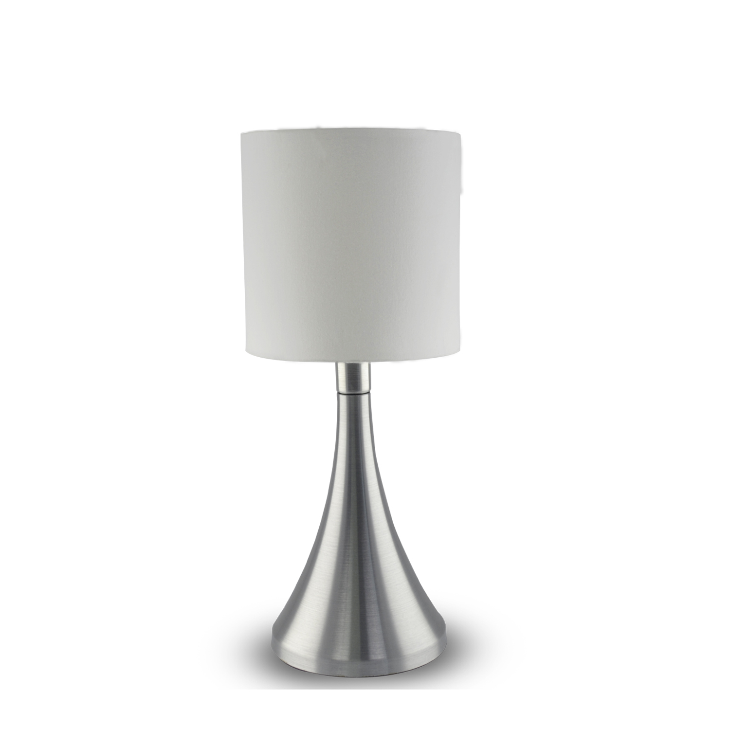 Abajur de Mesa 358 Escovada Cúpula Branca 1 Lâmp. Bivolt