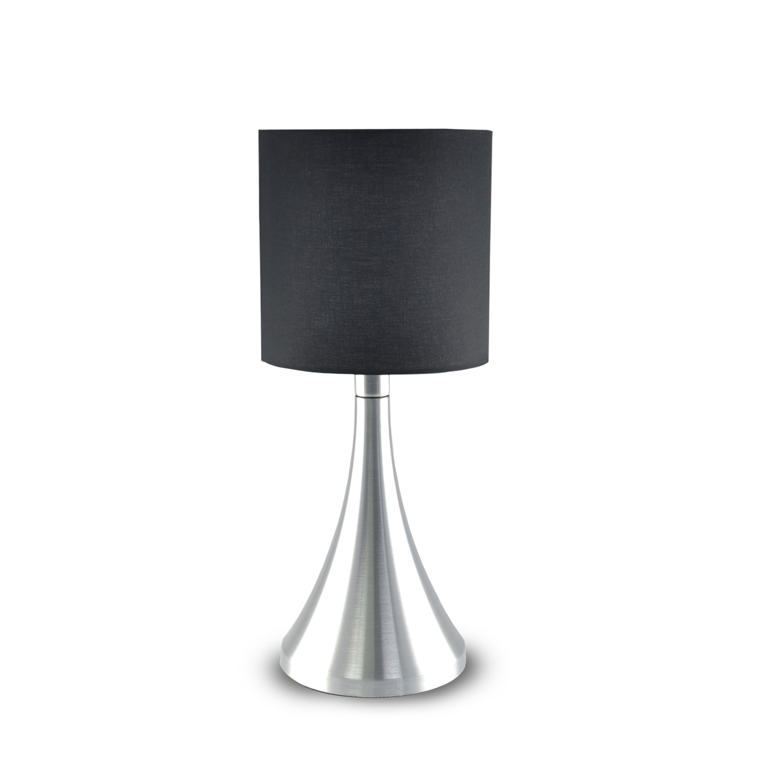 Abajur de Mesa 358 Escovada Cúpula Preta 1 Lâmp. Bivolt