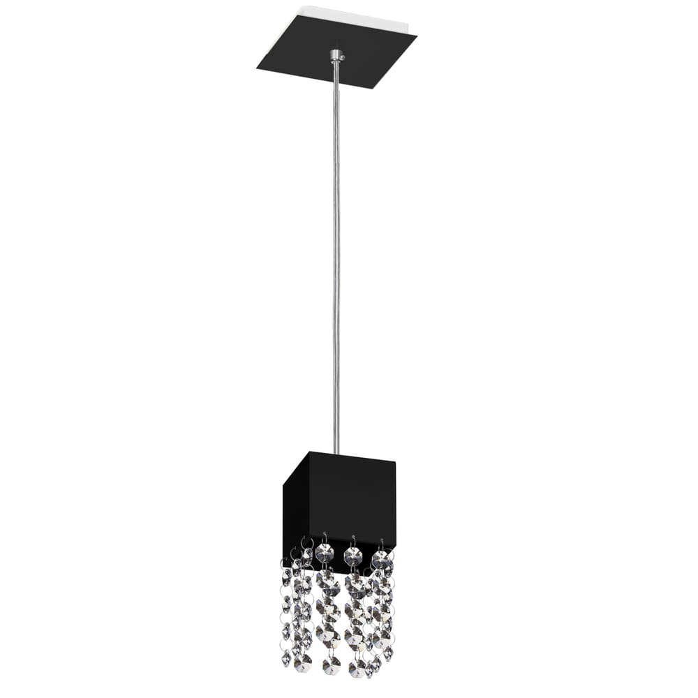 Lustre Pendente 3291 1 Lâmpada Soquete E27 Preta