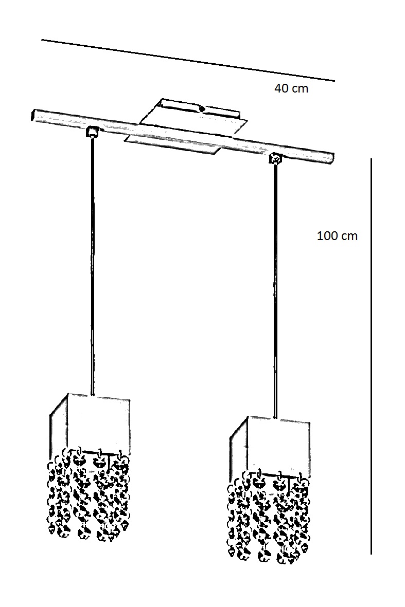 Lustre Pendente 3292 2 Lâmpadas Soquete E27 Branca