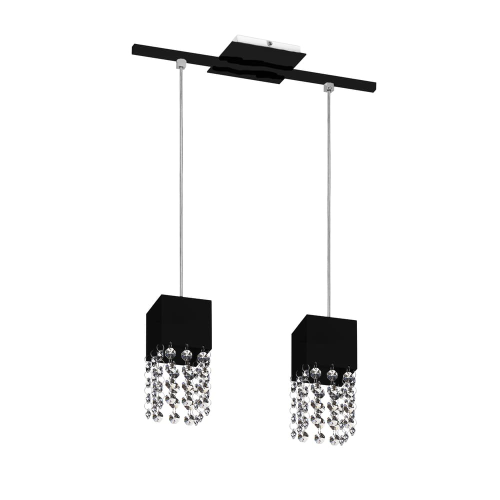 Lustre Pendente 3292 2 Lâmpadas Soquete E27 Preta