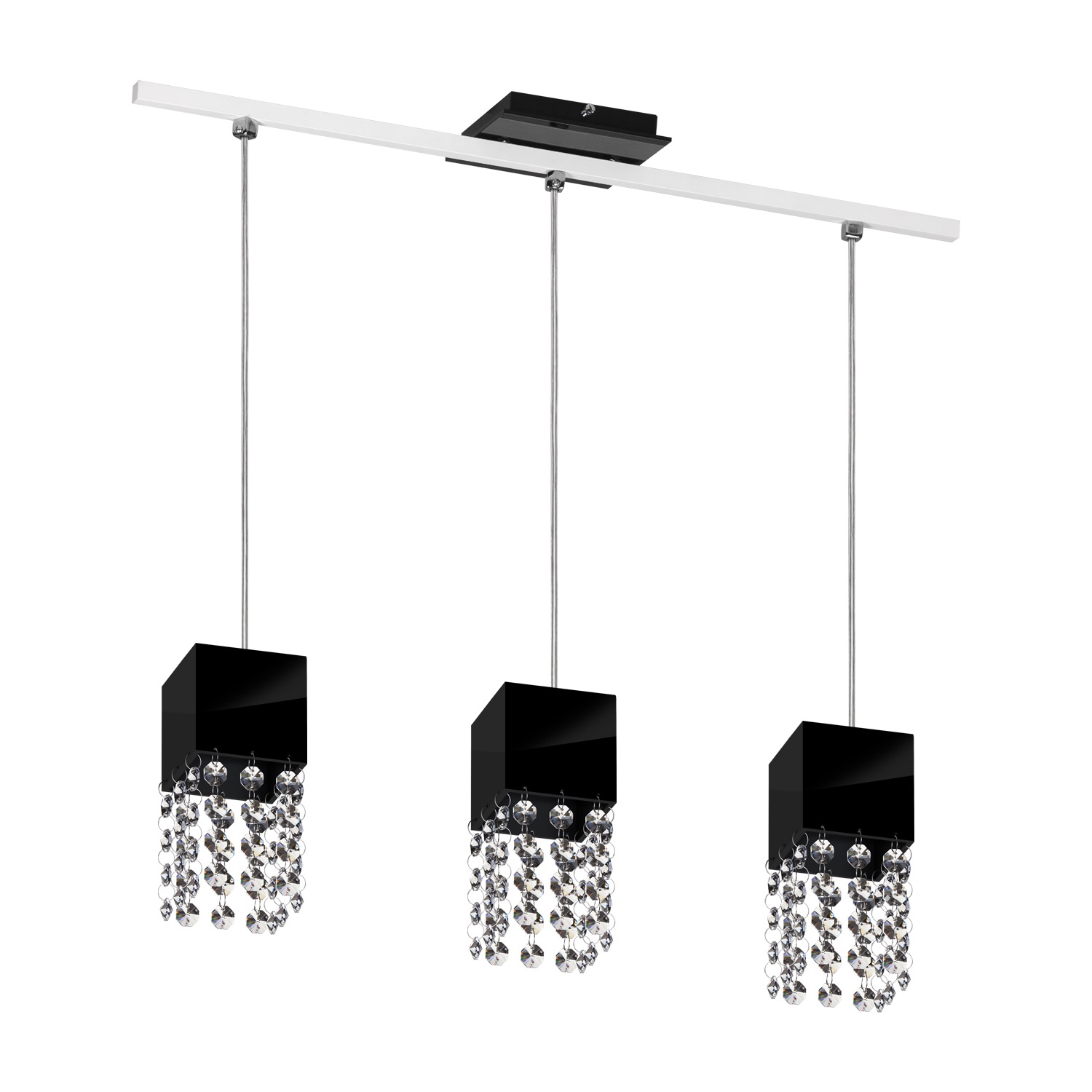 Lustre Pendente 3293 3 Lâmpadas Soquete E27 Preta