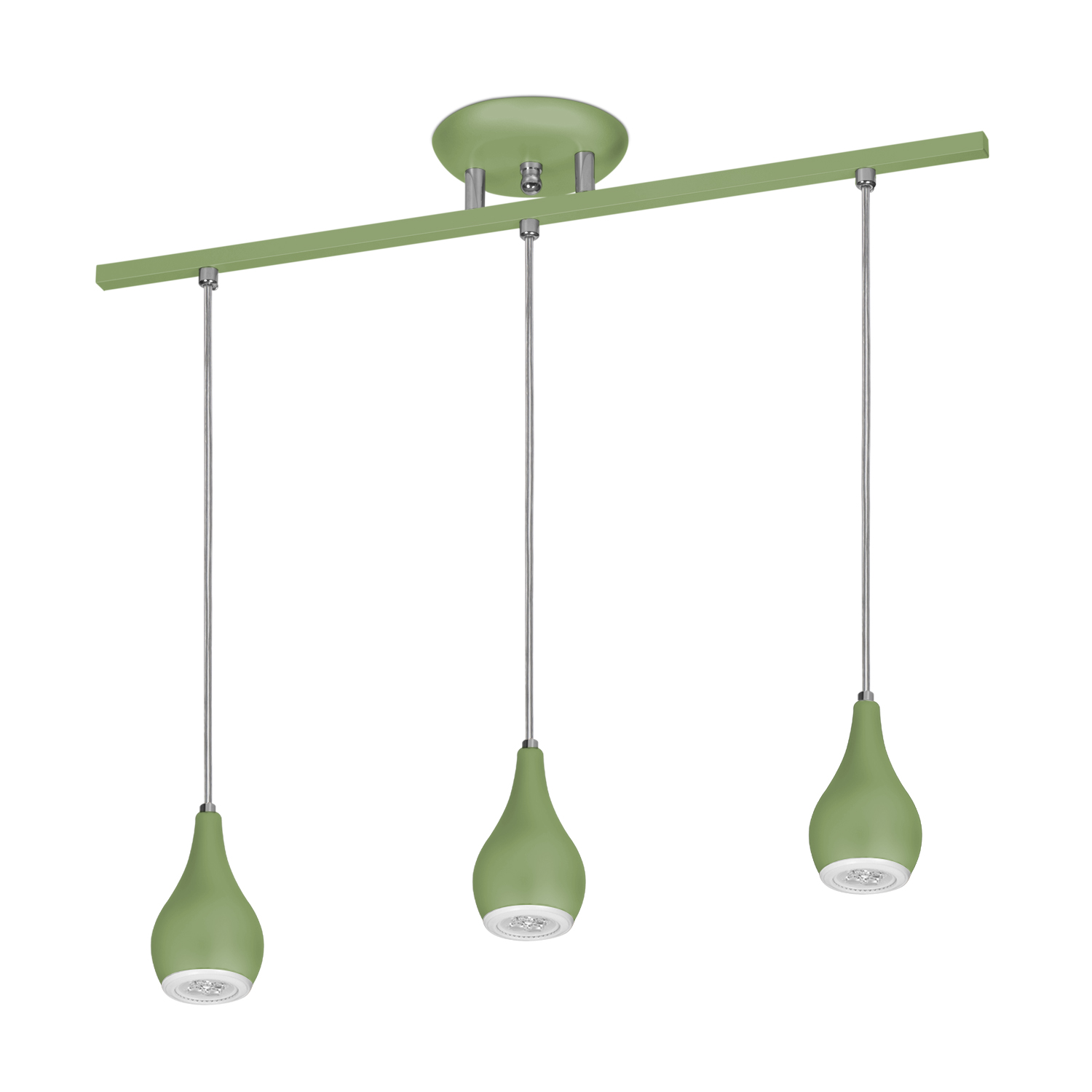Lustre Pendente 5523 3 Lâmpadas Soquete E27 Verde