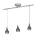 Lustre Pendente Design 5513 3 Lâmpadas Gu10 Prata