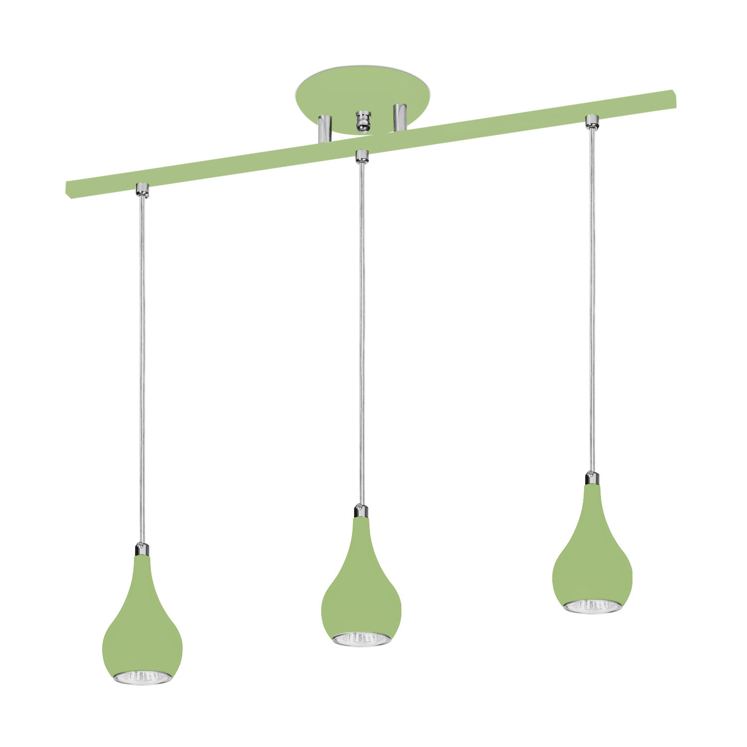 Lustre Pendente Design 5513 3 Lâmpadas Gu10 Verde