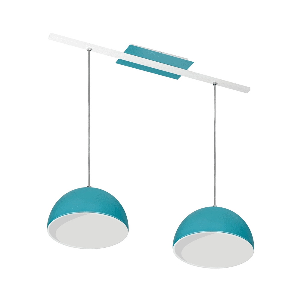 Lustre Pendente Design 7632 2 Lâmpadas E27 Azul