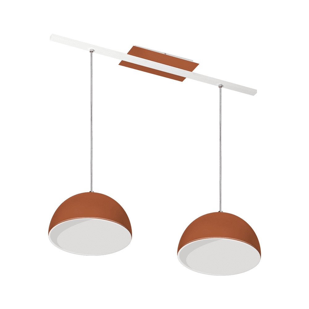 Lustre Pendente Design 7632 2 Lâmpadas E27 Cobre