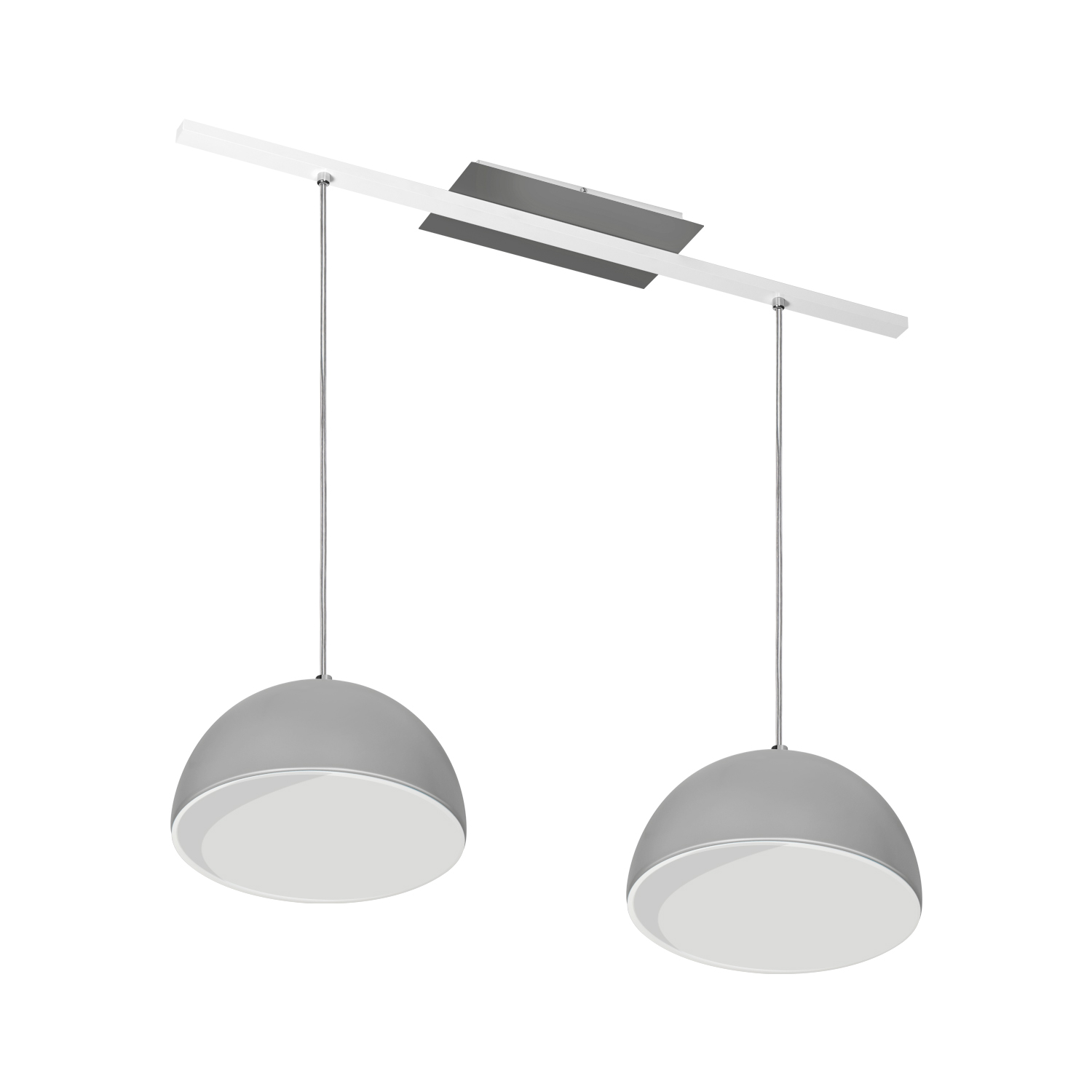 Lustre Pendente Design 7632 2 Lâmpadas E27 Prata