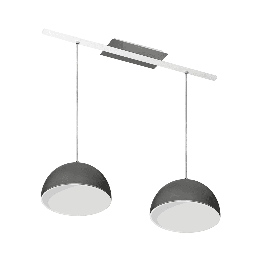 Lustre Pendente Design 7632 2 Lâmpadas E27 Preta