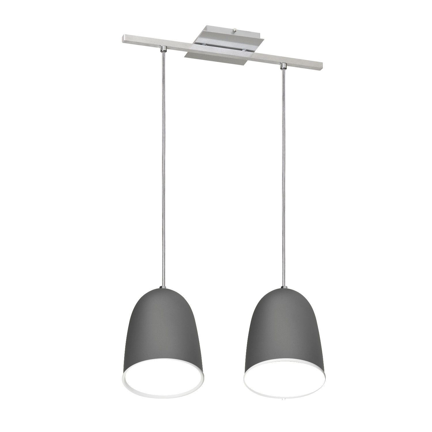 Lustre Pendente Design 7742 2 Lâmpadas E27 Prata