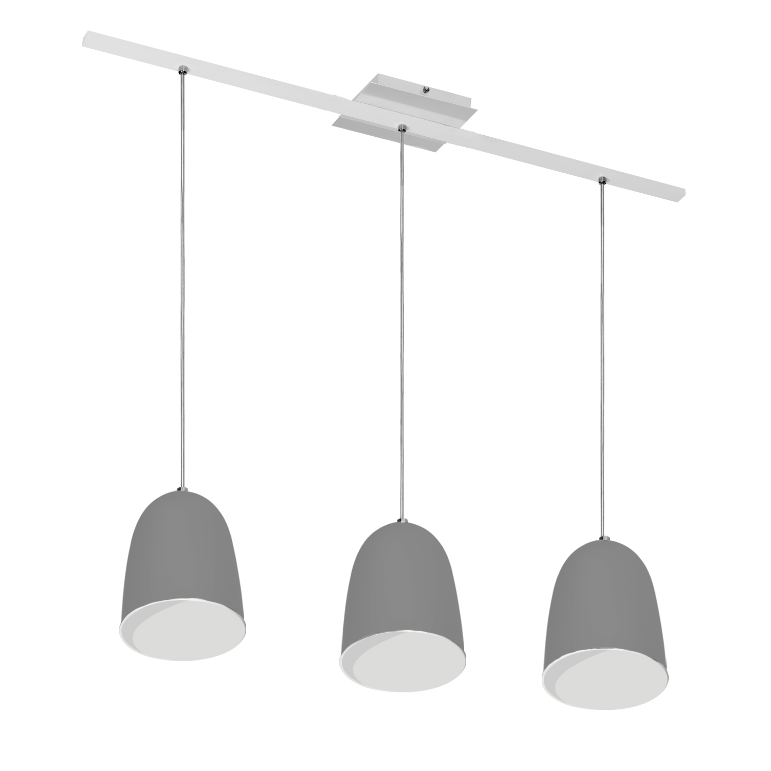 Lustre Pendente Design 7743 3 Lâmpadas E27 Prata