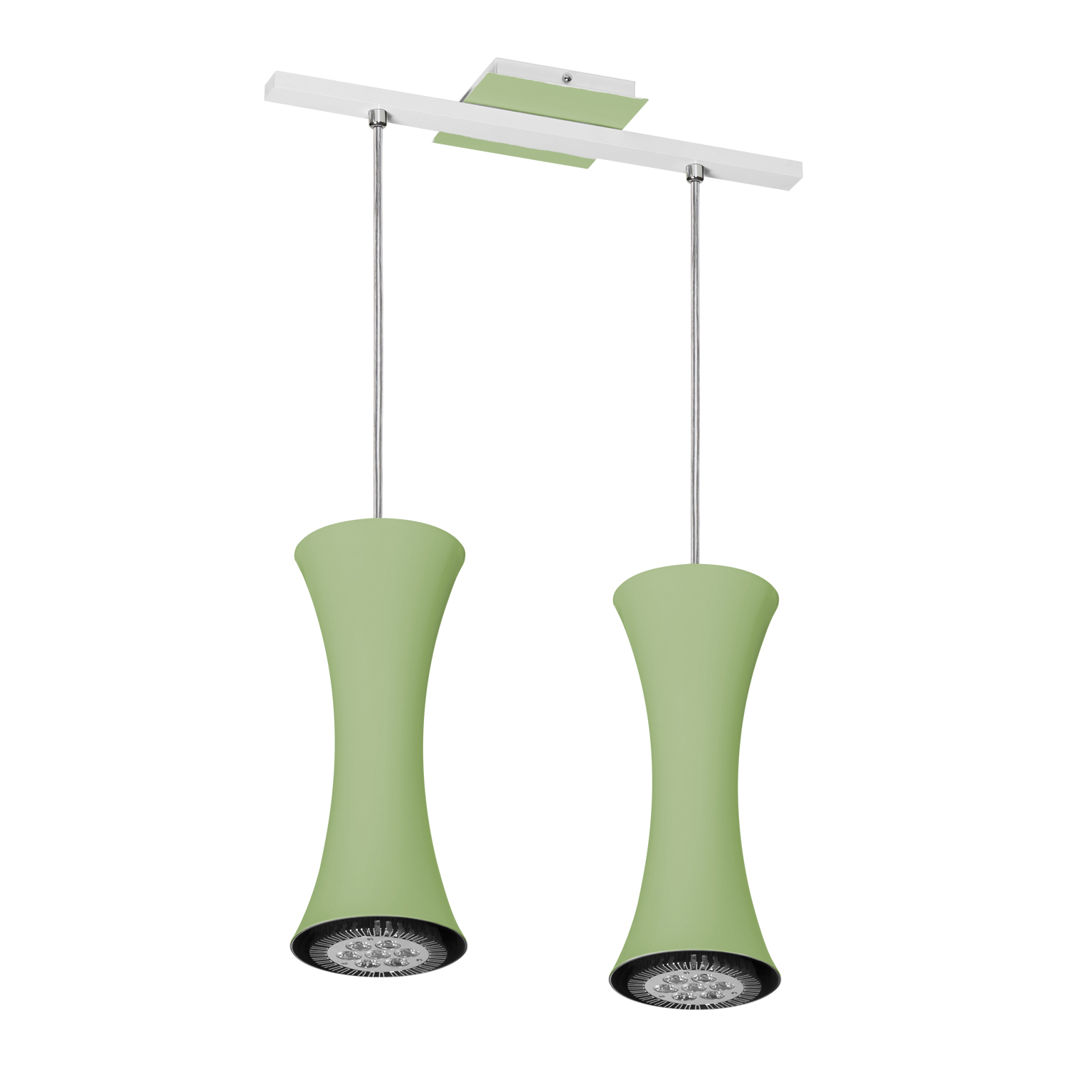 Lustre Pendente Design 7922 2 Lâmpadas Gu10 Verde