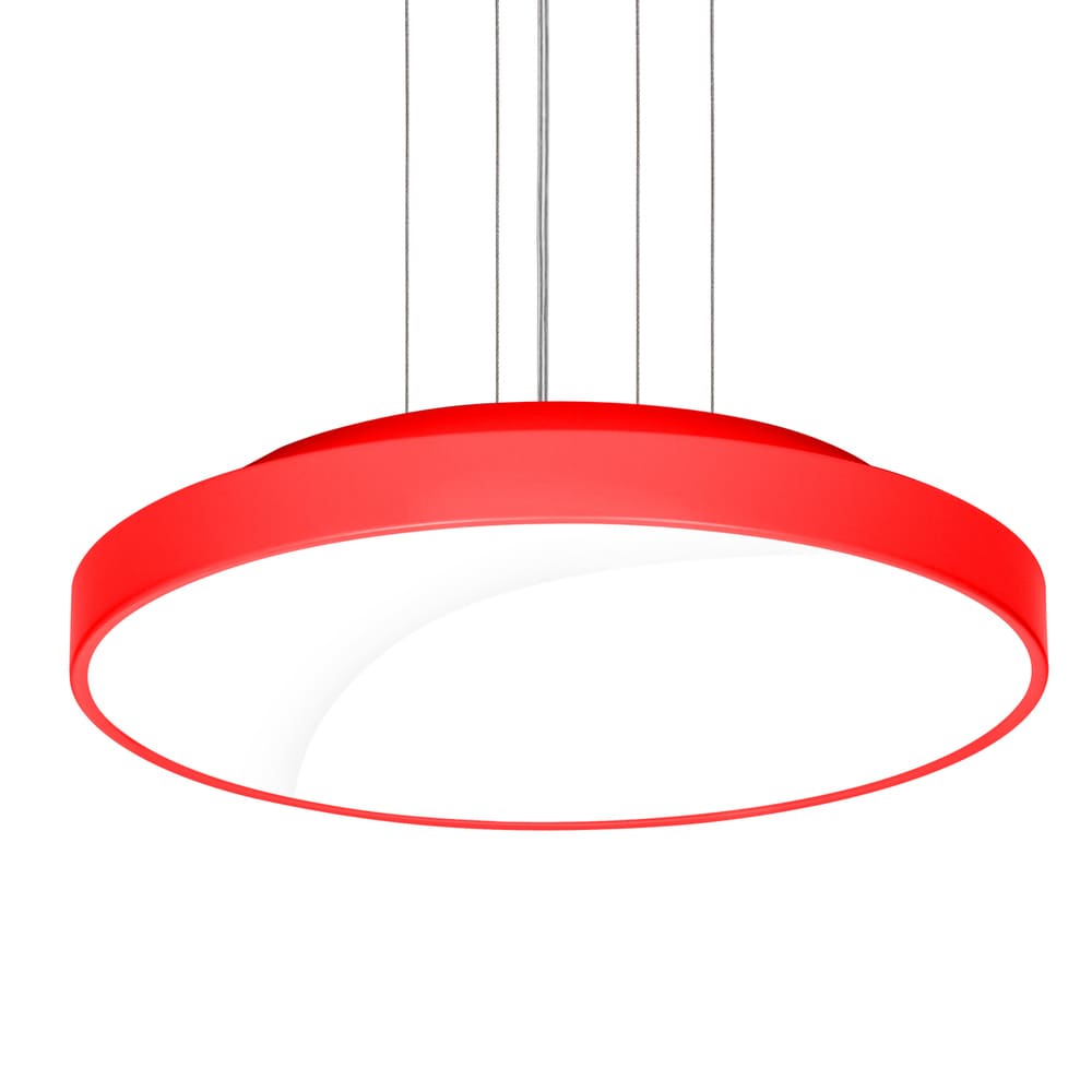 Lustre Pendente Redondo 7652 3 Lâmpadas E27 Vermelho