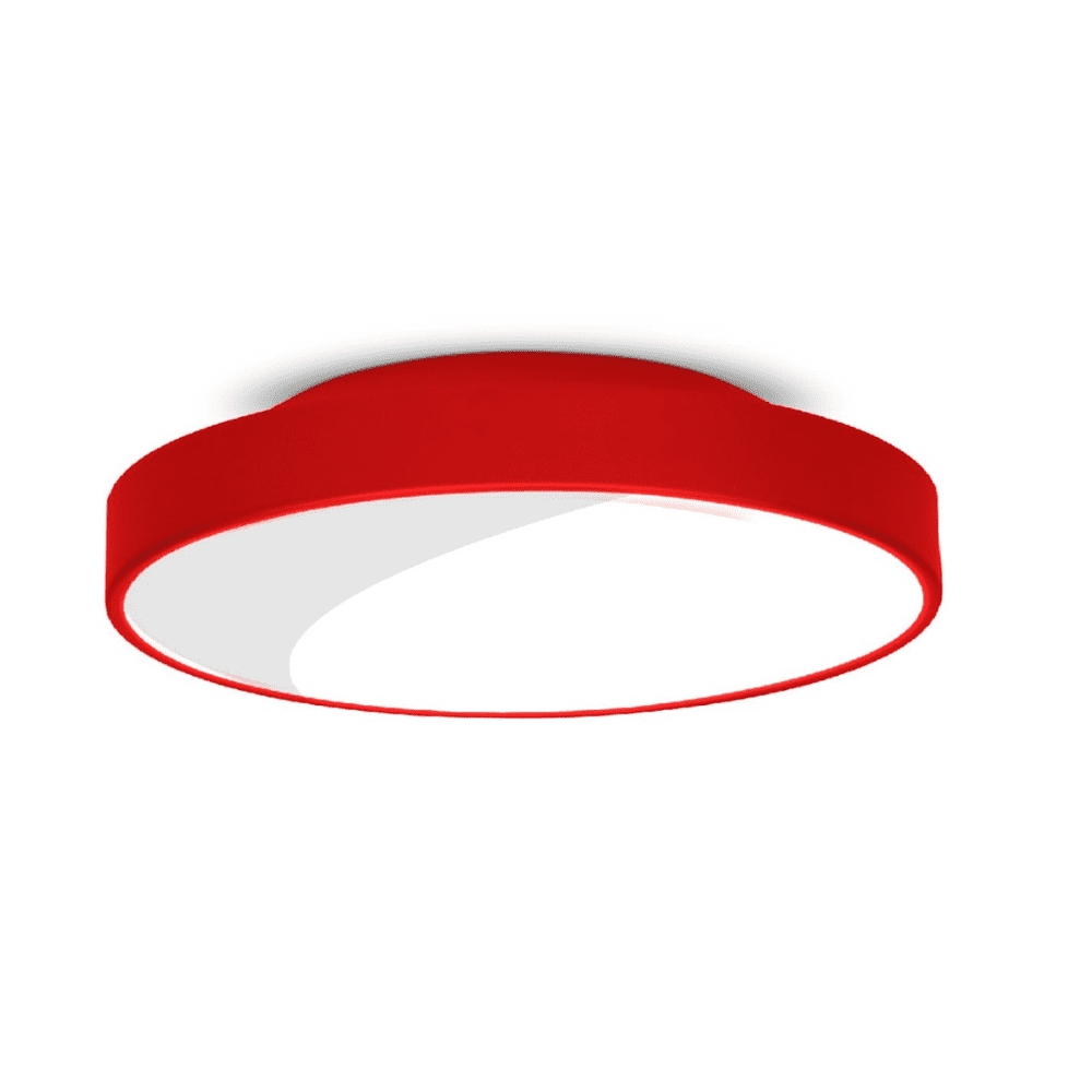 Lustre Pendente Redondo 7653 4 Lâmpadas E27 Vermelho