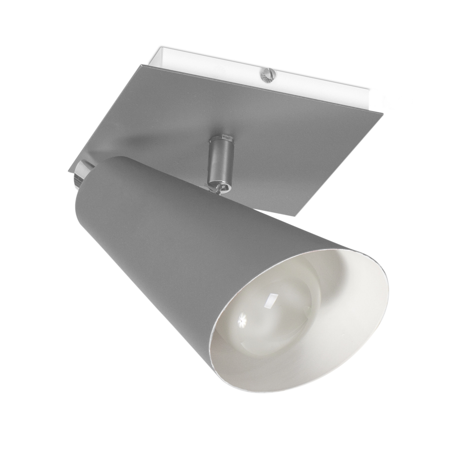 Spot De Sobrepor Para 1 Lâmpada E27 Design Pt01 Cor Prata