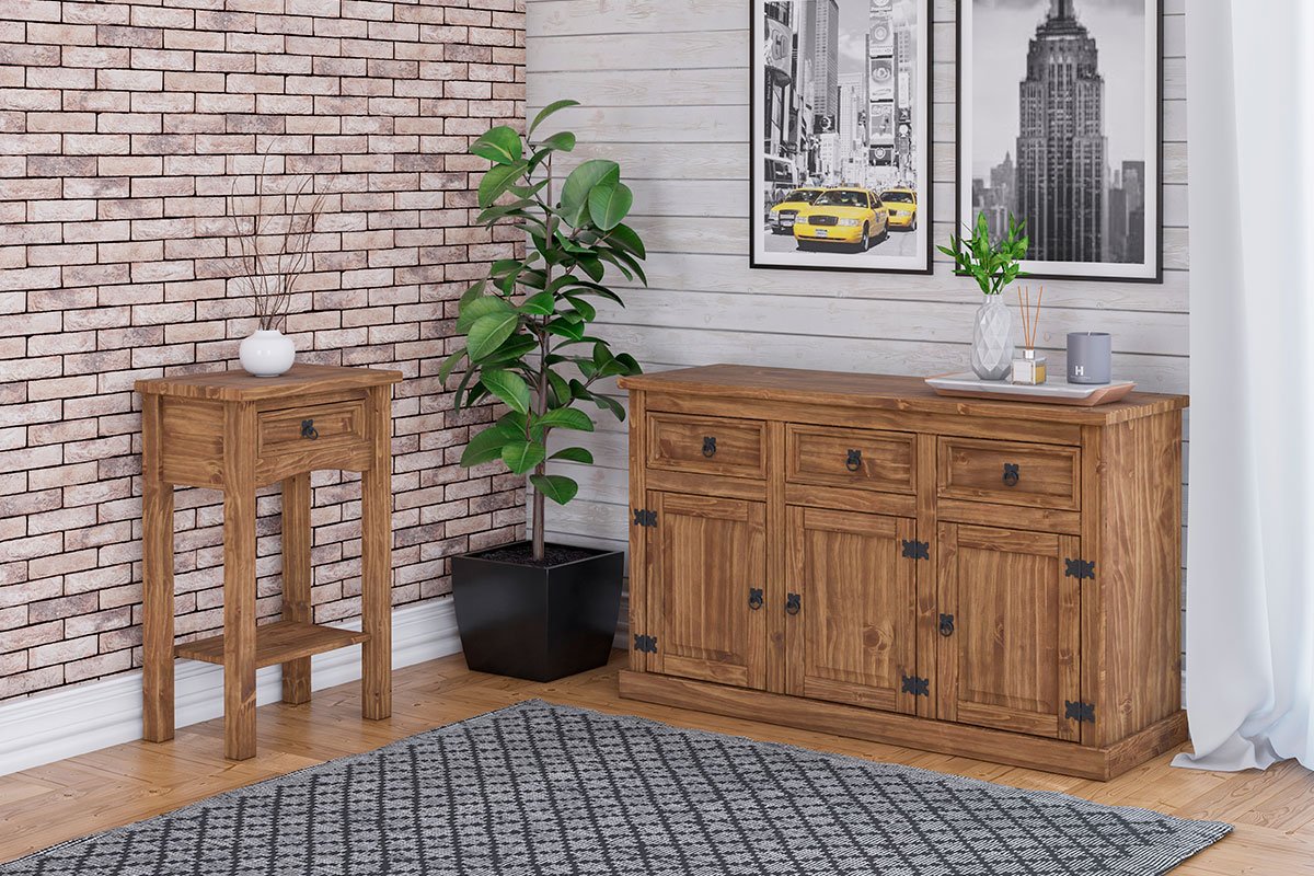 Aparador 1 Gaveta e Balcão Buffet 3 Portas Rustic Line Cera