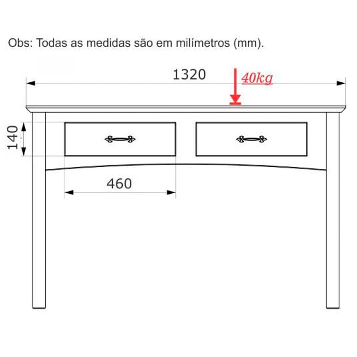 Aparador e Mesa de Centro 100% Madeira para Sala Bella  Carvalho Fosco