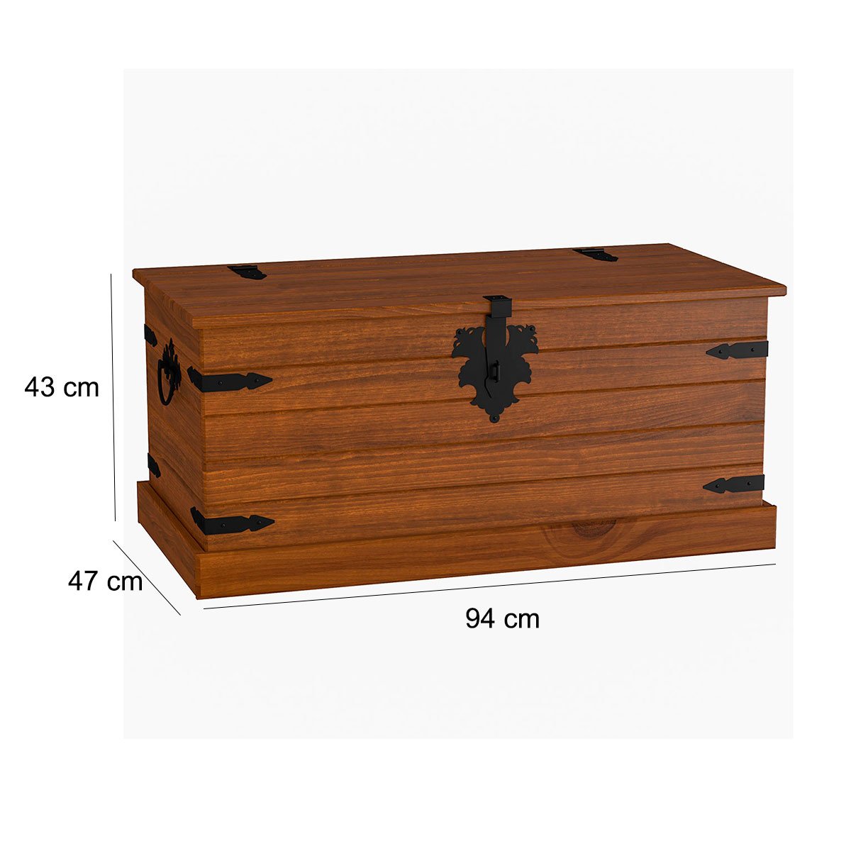 Baú Multiuso de Madeira Maciça Imperial 94 cm Imbuia Fosco