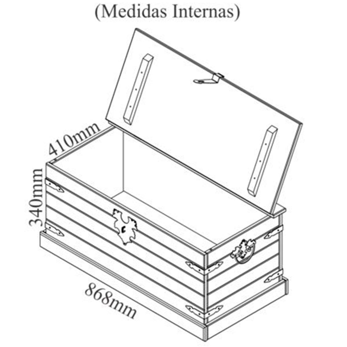Baú Multiuso de Madeira Maciça Imperial 94 cm Imbuia Fosco
