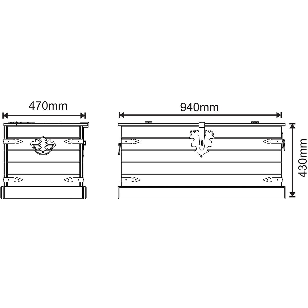 Baú Multiuso de Madeira Maciça Rustic Line 94 cm Cera