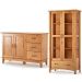 Buffet Aparador 2 Portas 3 Gav. 120 cm e Cristaleira 2 Portas Bella Carvalho Fosco