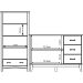Buffet Aparador 2 Portas 3 Gav. 120 cm e Cristaleira 2 Portas Bella Carvalho Fosco