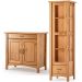 Buffet Aparador 2 Portas 93 cm e Cristaleira 1 Porta Madeira Maciça Bella Carvalho Fosco