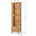 Buffet Aparador 2 Portas 93 cm e Cristaleira 1 Porta Madeira Maciça Bella Carvalho Fosco