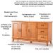 Buffet Aparador 3 Portas 3 Gav. 156 cm e Cristaleira 2 Portas Bella Slim Carvalho Fosco
