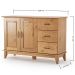 Buffet Aparador Madeira Maciça 2 Portas 3 Gav. 120 cm Bella Carvalho Fosco