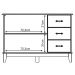Buffet Aparador Madeira Maciça 2 Portas 3 Gav. 120 cm Bella Carvalho Fosco