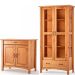 Cristaleira 2 Portas de Vidro e Buffet Aparador 93 cm Bella Carvalho Fosco