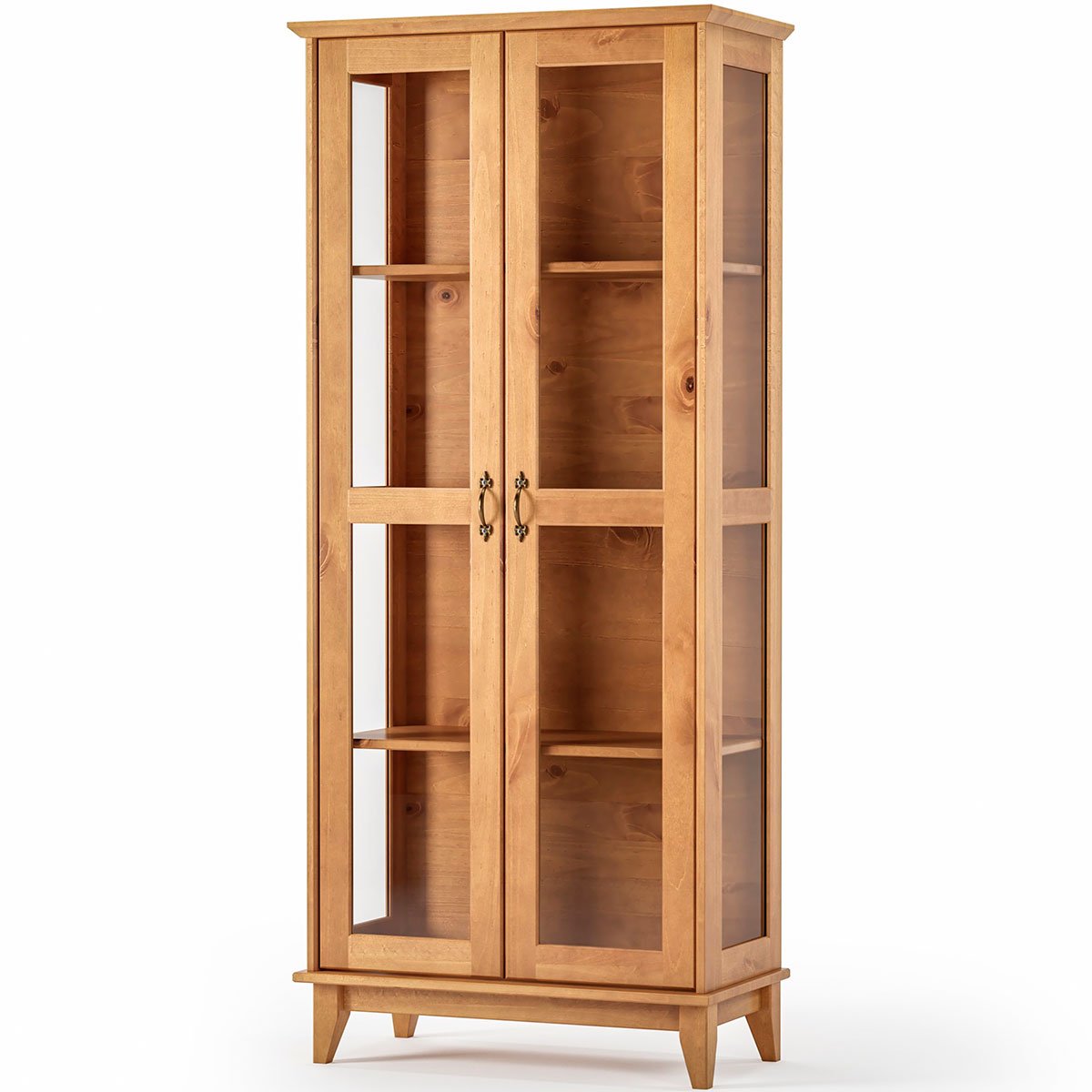 Cristaleira 2 Pts Vidro Slim e Buffet Aparador 120 cm Bella Carvalho Fosco