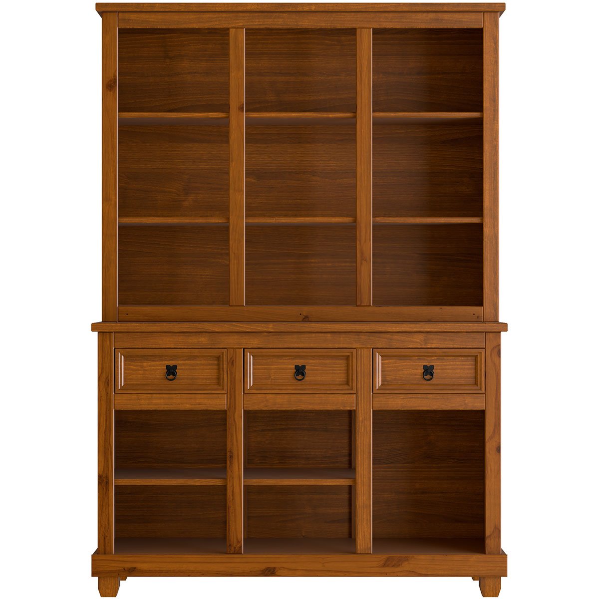 Cristaleira 6 Pts Balcão Buffet 3 Pts 100% Madeira Imperial Imbuia Fosco