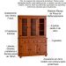 Cristaleira 6 Pts Balcão Buffet 3 Pts 100% Madeira Imperial Imbuia Fosco
