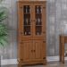 Estante Cristaleira 4 Portas com Vidro 100% Madeira Imperial Imbuia Fosco