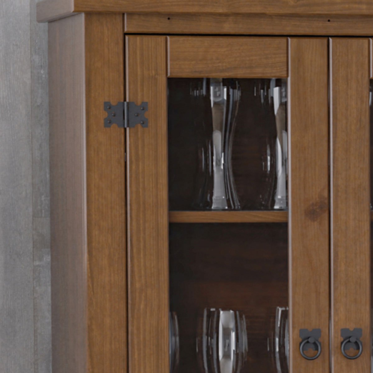 Estante Cristaleira 4 Portas com Vidro 100% Madeira Imperial Imbuia Fosco