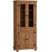 Estante Cristaleira 4 Portas com Vidro e Pés  Rustic Line Cera