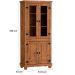 Estante Cristaleira 4 Portas com Vidro e Pés  Rustic Line Cera