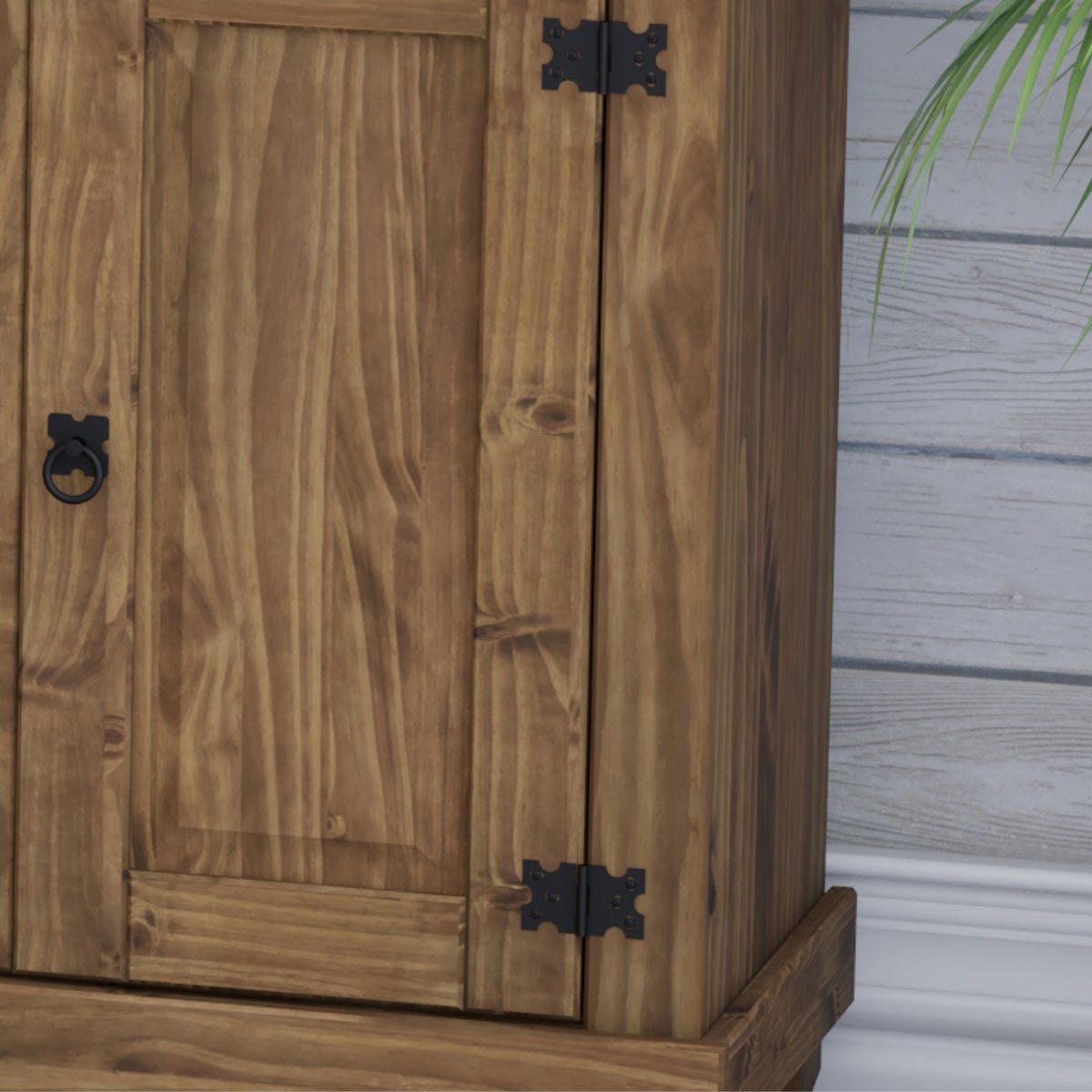 Estante Cristaleira 4 Portas com Vidro e Pés  Rustic Line Cera