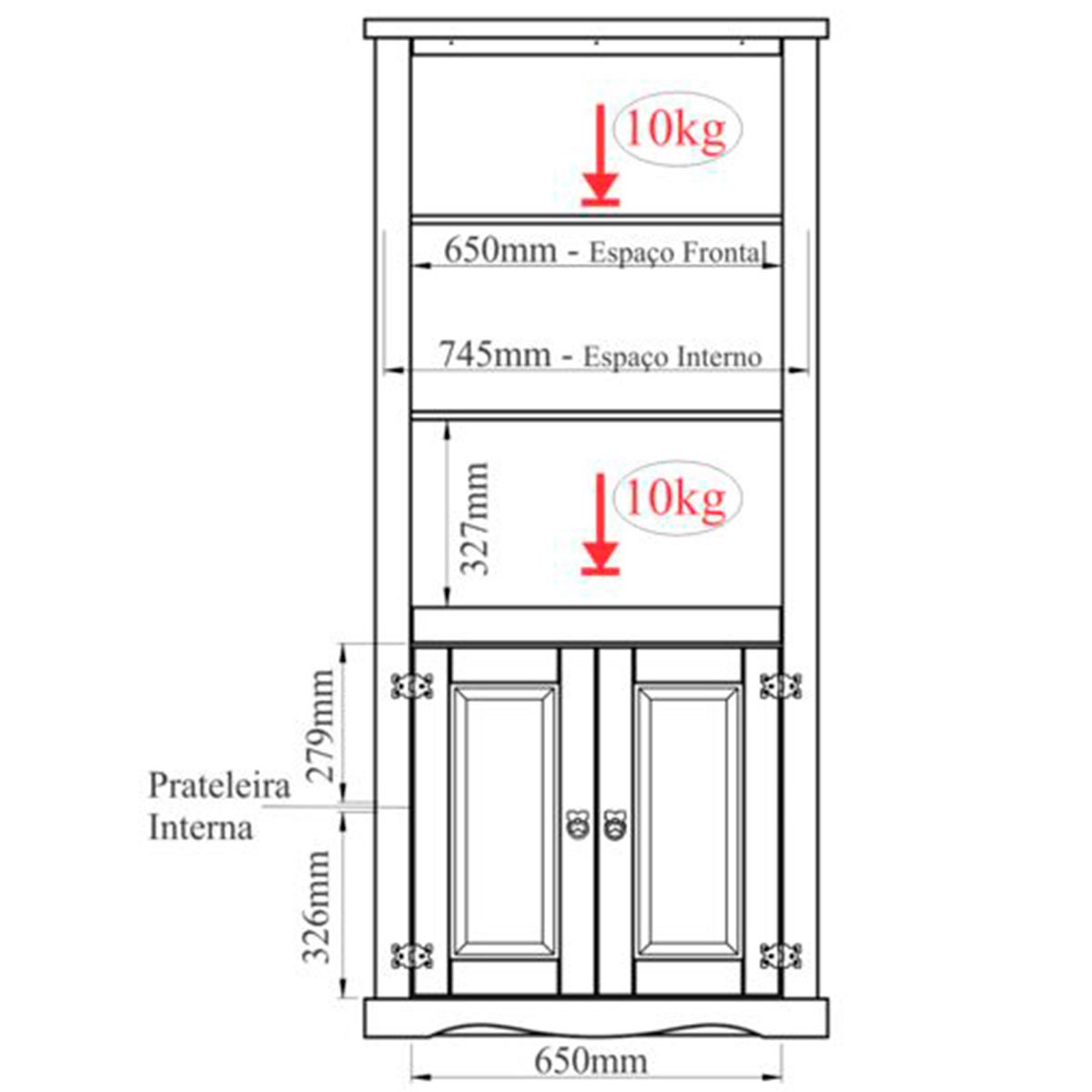 Estante Livreiro 2 Portas 100% Madeira Imperial Imbuia Fosco