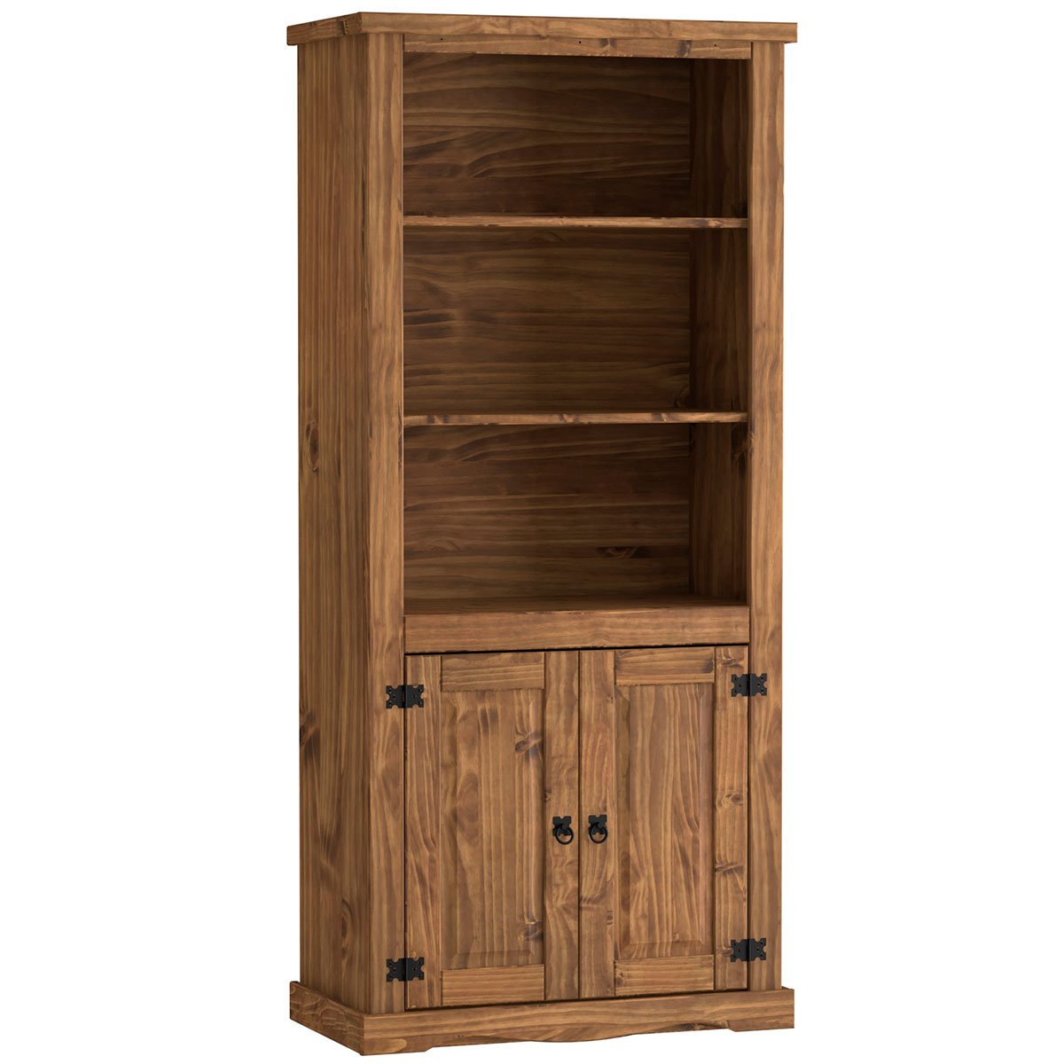 Estante Livreiro 2 Portas 100% Madeira Rustic Line Cera