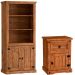 Estante Livreiro 2 Portas e Mesa de Cabeceira Rustic Line Cera